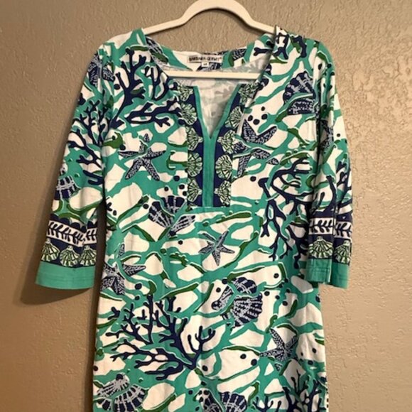 Barbara Gerwit Dresses & Skirts - Barbara Gerwit Coral Reef Tunic Dress Top – Size M Starfish Seashell Resortwear
